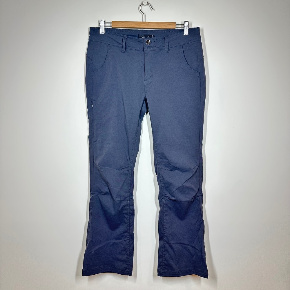 prAna Halle Pants Women 10 Short Blue Stretch Straight Leg Business Casual